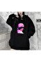 Oversized Eyeless Art Black Hooded Oversized Sweatshirt