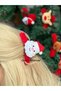 imported luxury plush furry christmas fluffy 3d hat santa claus fancy large clothespin clip buckle red - 2