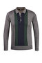Men's Gray Polo Neck Knitwear Sweater Patterned Steel Knit Regular Fit - 4816F