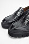 Men's Genuine Leather Black Loafer Shoes - 3