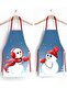 Ays Home Cute Snowman Set of 2 Kitchen Aprons
