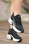 FRM-4019 Airbag Sole Knitwear Black Sports Shoes - 3