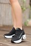 FRM-4019 Airbag Sole Knitwear Black Sports Shoes