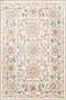 Beige Pink Themed Motif Ethnic Floral Patterned Fringed Vintage Decorative Carpet 3278