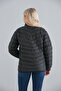 Women's Black Zippered Puffer Coat with Inner Pocket - 8