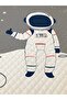 Astronaut Patterned Baby and Kids Printed Single Pique Set 160 X 220 cm Gray - 2