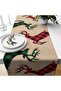 Christmas Themed Velvet Runner with Deer Pattern