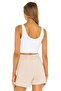 Women's White Strappy Silk Jersey Cropped Top - 3