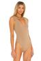 Women's V Neck Sleeveless Back Low-Cut Silk Jersey Bodysuit - 2