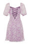 Lilac Floral Print A-Cut Chiffon Lined Mini Woven Dress TWOSS23EL00512 - 8
