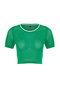 Green Crop Openwork/Hole T-Shirt Look Knitwear Sweater TWOSS24KZ00021 - 8