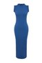 Indigo Ruffle Detailed Ribbed Fitted Midi Smart Flexible Knitted Pencil Dress TWOSS22EL1569 - 6
