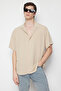 Taş Oversize Fit Yazlık Kısa Kollu Keten Görünümlü Gömlek TMNSS24GO00019