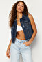 Koyu Mavi More Sustainable Crop Denim Yelek TWOSS24YE00029