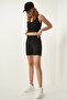 Black Pocketed Knitted Cyclist Tights OW00025 - 2