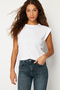 White Ribbed Detailed Moon Sleeve Basic Knitted T-Shirt TWOSS24TS00008