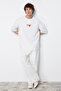 White Oversized/Wide Fit Space Printed 100% T-Shirt TMNSS24TS00085 - 2