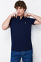Lacivert Regular/Normal Kesim %100 Pamuklu Çapa Nakışlı Polo Yaka T-shirt TMNSS23PO00031 - 3
