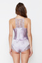 Lila Dantelli İp Askılı Saten Şortlu Dokuma Pijama Takımı THMSS22PT0269 - 7