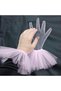 Yasmin long ruffled gauze gloves bebe pink - 6