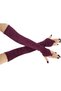 Lina velvet bridal sleeves long burgundy - 4