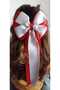 Handmade Red White Satin Bow Buckle - 2