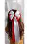 Handmade Red White Satin Bow Buckle - 4