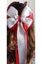 Handmade Red White Satin Bow Buckle - 3