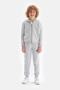 Gray Unisex Hooded Zipper Sweatshirt - 5