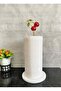 White Round Marble Decorative Roll Paper Towel Holder with Gold Red Cherry Accessories