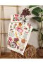Fringed Kitchen Towel Model Printed Velvet Kitchen Towel Set of 6 GIRL ON A BICYCLE - 4