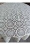 Lace Look Transparent Coated Round PVC Tablecloth - 3