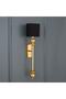 Gold Yellow Metal Body Black Color Cylinder Fabric Head Wall Lamp Sconce