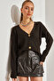 Women's Dark Brown Buttoned Knitwear Cardigan Stk220