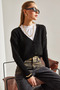 Women's Matte Black Buttoned Knitwear Cardigan Stk220 - 8
