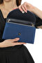 Navy Blue Satin Fabric Evening Dress Women's Bag Hand and Long Strap Use (with Chain Strap) - 6