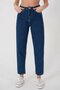 Swety Women's Dark Blue High Waist Soft Touch Relaxed Fit Mom Jean Jeans