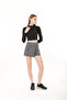 Women's Jacquard Knitted Fabric Mini Skirt with Shorts - 4