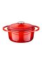 Cast Oval Pot.The size is 23x29cm.- Red