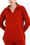 V Polo Neck Long Sleeve Sweater Elastic Waist Straight Leg Trousers Knitwear Basic Seasonal Double Set - 3