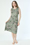 Patterned Strappy Pocket Knitted Cotton Dress - 2