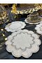 Galaxy Silver 6-Piece Linen Linen Coffee Side Cocktail Presentation Party Napkin Embroidered Presentation Holder - 2