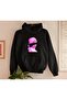 Oversized Eyeless Art Black Hooded Oversized Sweatshirt - 2