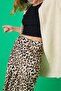 Leopard Pattern Satin Midi Skirt - Patterned - 3