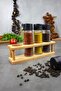Jasmine 4-Piece Spice Set, 4-Piece Spice Set with Wooden Stand