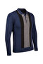 Men's Parliament Polo Neck Knitwear Sweater Patterned Steel Knit Regular Fit - 4816F - 3