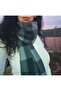 Fleece Scarf, Checkered Scarf, Plaid Scarf, Neck Collar, Thick Scarf, Navy Blue Scarf - 5