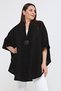 Plus Size Oversize Women's Black Mother High Quality Seasonal Sleeve Poncho Loose Cardigan - 5