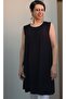 Black front and back robadan cut and drawstring thick strap combed cotton Viscose T-shirt - 4