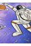 Astronaut Patterned Baby and Kids Printed Single Pique Set 160X220 cm - 2